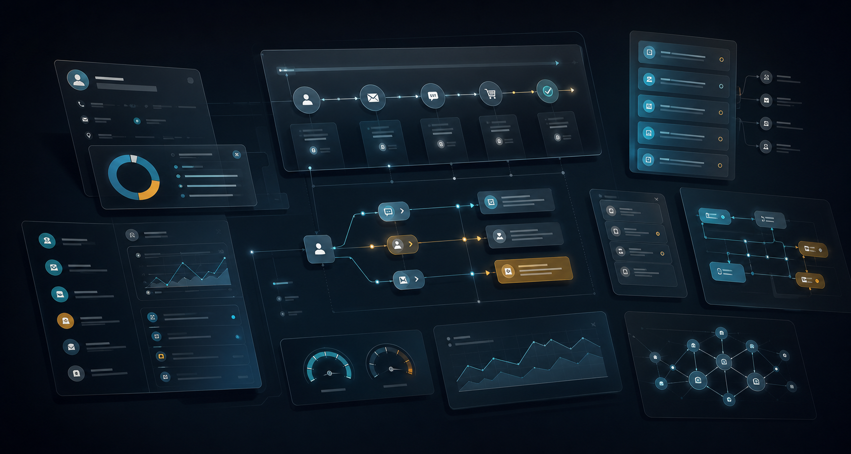 Abstract CRM modernization project visualization
