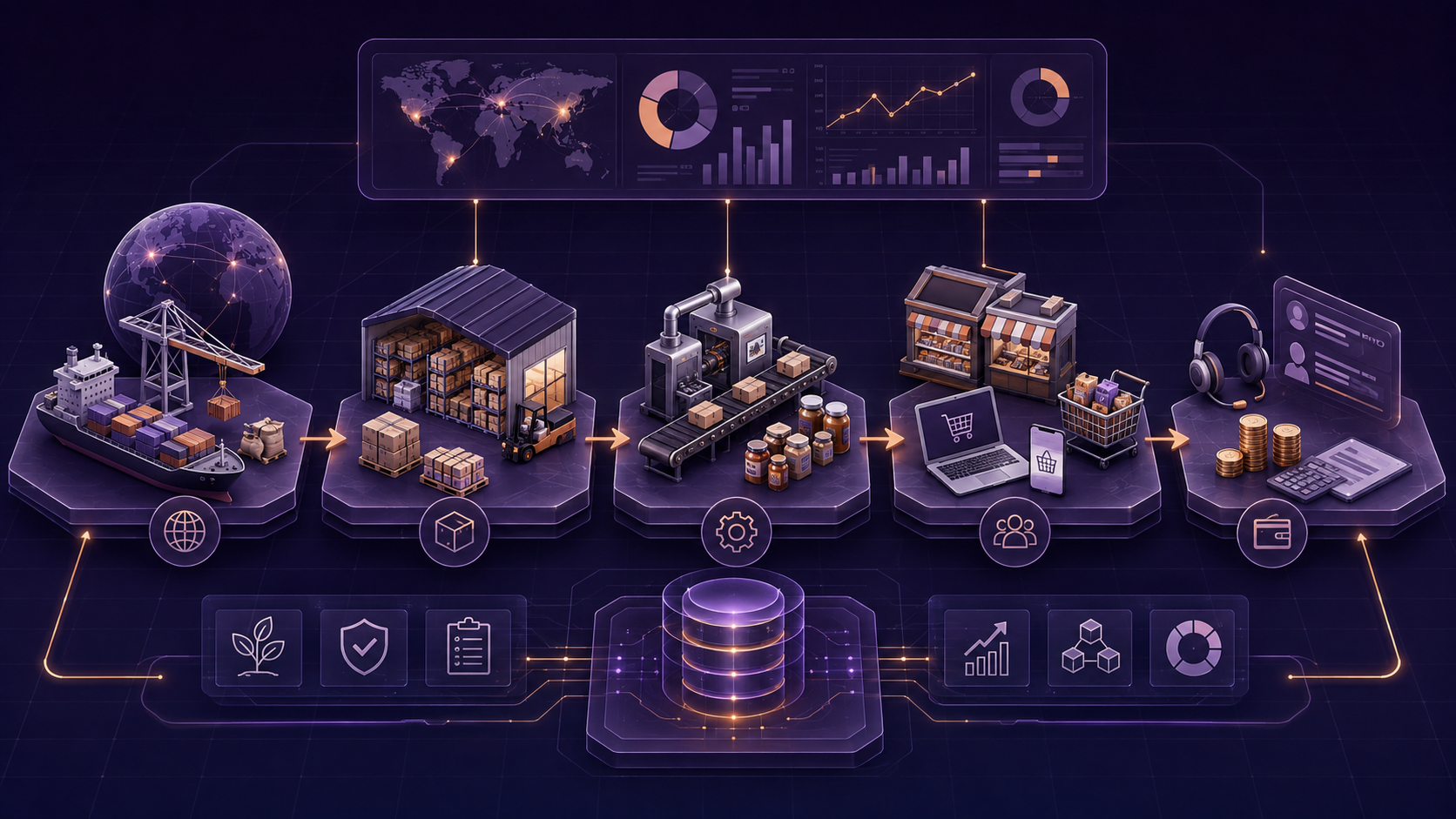 Business process illustration for Connecting operations for a growing food business
